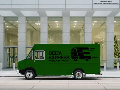 Delta Express - TRUCK MOCKUP branding express graphic design illustrator logo mockup vector