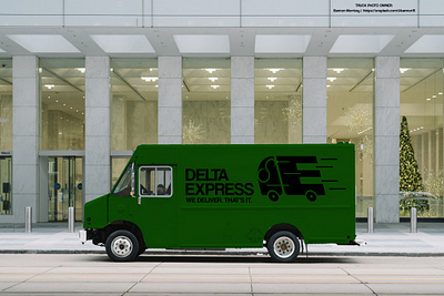 Delta Express - TRUCK MOCKUP branding express graphic design illustrator logo mockup vector