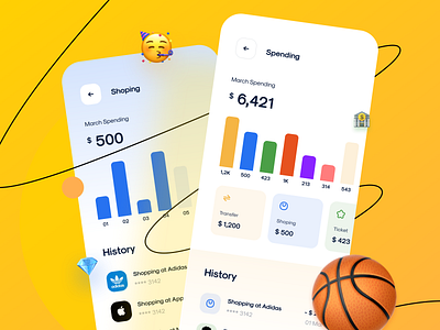 CaAll Dashboard & App UI Kit - Spending app cadesign design finance finance app ios kit mobile mobile app spending ui ui kit ui8