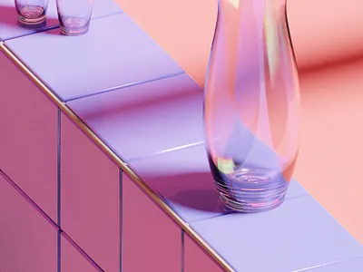 Glass 3d 3d art blender colourful glass illustration materials procedural purple reflections textures