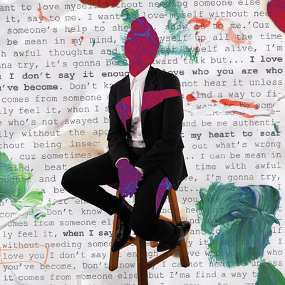 Andy Grammer - Love Myself album cover andy grammer art direction collage compositing cover art design graphic design illustration mixed media mixed media art