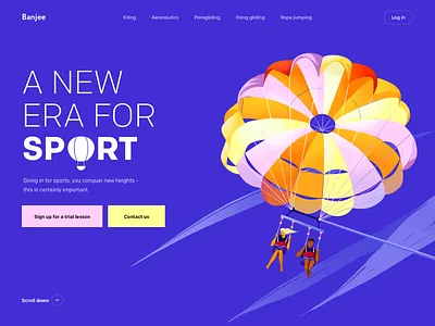 Banjee - Web Design with Illustration colors illustration illustration art illustrator landing design landing page sport sport illustration ui uidesign ux ux design web web design web ui website
