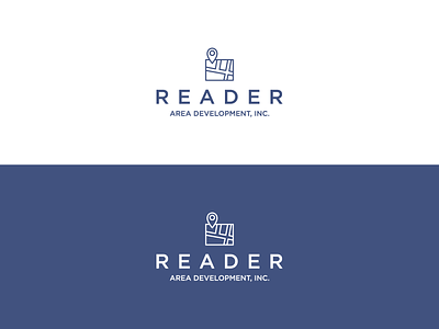 Branding / Logo :: Reader Area Development blue brand branding community development identity location logo map reader