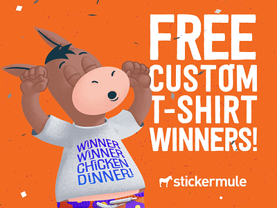 T-shirt winners! branding contest design giveaway graphic design illustration logo playoff rebound sticker mule