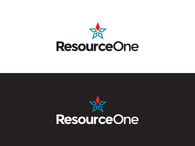 Branding / Logo :: Resource One america american black blue brand branding identity logo minimal modern red star white