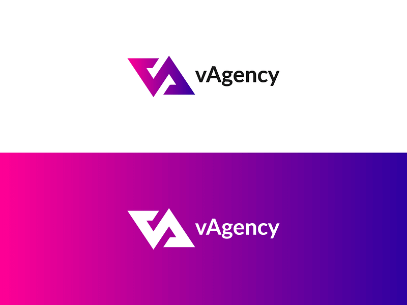 Branding / Logo :: vAgency brand branding icon identity logo pink purple startup va