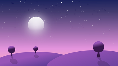 Smooth Gallery Design animation design flat illustration lightning minimal moonlight shadows shapes smoothies star ui vector violet
