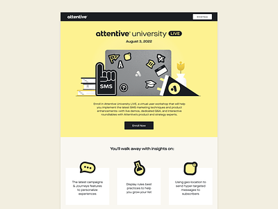 Attentive University LIVE Q3 2022 101 attentive branding client college marketing sms university virtual event