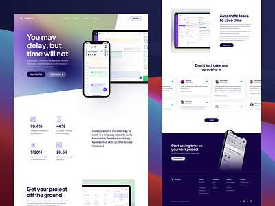 snap.io - Project Management Website dashboard figma homepage design landing page landing page design project management project manager saas saas design saas landing page saas website typography ui ui ux ui design ux ux design web design website concept website design