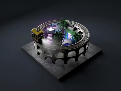 Welcome to Rio de Janeiro! 3d 3d animation 3d motion animation brazil cinema 4d cute design isometric lapa motion motion design motion graphics night night scene nightlife rio de janeiro tram