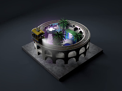 Welcome to Rio de Janeiro! 3d 3d animation 3d motion animation brazil cinema 4d cute design isometric lapa motion motion design motion graphics night night scene nightlife rio de janeiro tram