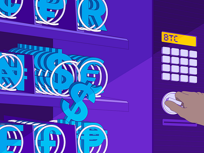 Bitcoin Vending Machine bitcoin blockchain branding convert crypto cryptocurrency design exchange graphic design illustration vending vending machine