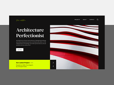 Neon Architecture Studio - Hero Section architecture branding buildings design hero banner hero image hero section landing page landing page ui minimal neon typogaphy ui