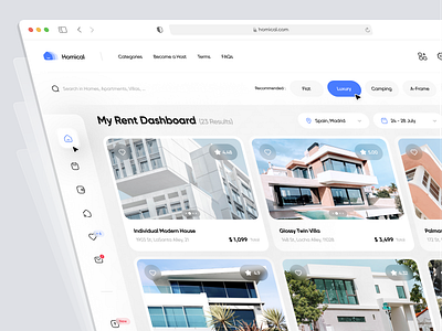 Home Rent Dashboard - Light Version 🏝🔥 arch architect dashboard home hotel house madrid modern house motion graphics rent rent dashboard rent home spain travel traveling ui ux web web dashboard website