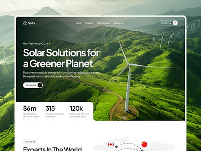 Solar Energy Landing Page eco electricity energy landing page minimal renewable energy solar solar panel web design website