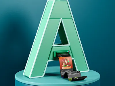 A 3d blender illustration letter