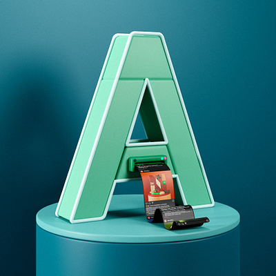 A 3d blender illustration letter