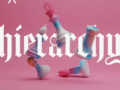 Hierarchy 3d blender illustration typography