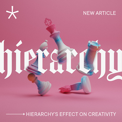 Hierarchy 3d blender illustration typography