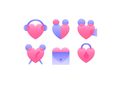 Heart icons art branding design flat icon illustration illustrator vector