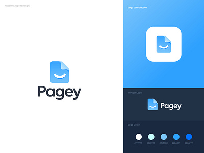 pagey logo design blue brand design brand identity branding branding concept design freindly icon identitydesign illustration logo color logo concept logo designer logo mark logodesign logotype minimal modern logo pagey zoom