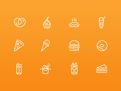 Food icons design fast food food icons icon icon design icon designer line style vector