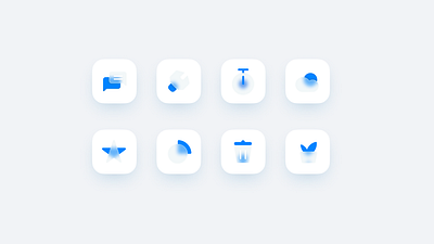 Frosted glass icons practice