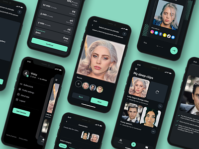 DeepClip - Mobile app application business clip entertainment face figma ios mobile order photo platform replace saas service share subscribtion ui ux video