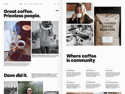 Backporch Coffee Concept branding clean coffee concept design mobile modern negative space type ui ux web design website white