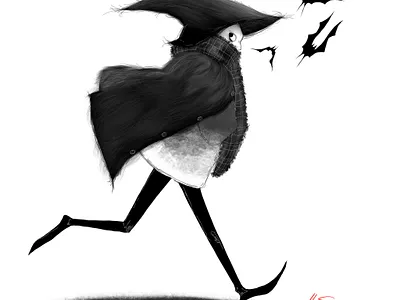 Mortimer The Night Merchant artwork artworks blackandwhite books cartoon illustration characterdesign dark theme darkcomic illustration original art