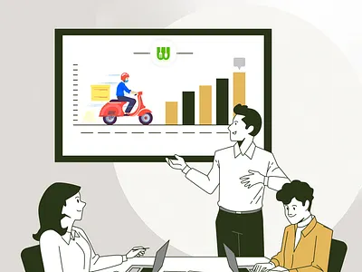 Let us help you grow your on-demand food delivery business app branding design illustration ui