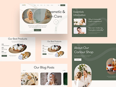 Carlour Website Section View clean ui cosmetic homepage landing page live project online shop product project work redesign website shop sifat hasan skin care skincare uiux user experience user interface web design website website design website section