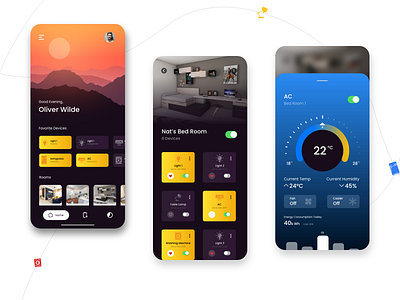 Smart Home Automation adobexd ambience app colorful colors design gradient home home automation interaction minimalistic mobile app design mobile ui product shot smart smart home smart home app ui uidesign