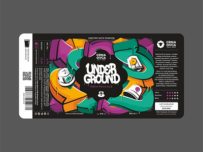 Underground Beer label arrows beer label branding caps craft beer design font graffity icon icon set illustration india pale ale ipa beer logo mocup spray typo typography ui ux vector