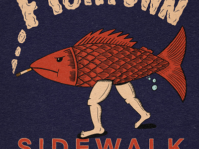 Fishtown Sidewalk Sale cigarette farting fish fishtown hand drawn hand type illustration philadelphia smoking typography