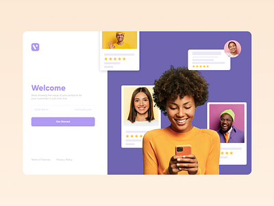 Landing page for a Shopify app cart colorful diversity e commerce figma reviews shop shopify shopping shopping app testimonials ui