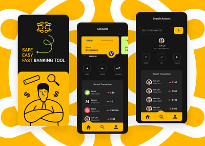 Banking App UI app banking banking app crypto design graphicdesign minimal ui ux