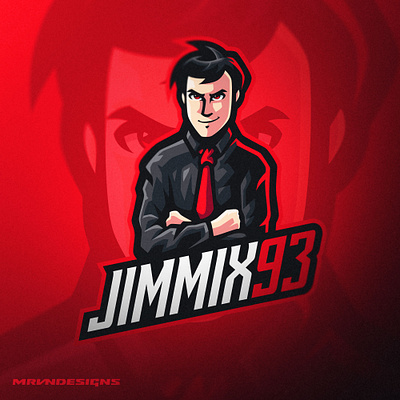 JIMMIX93 art bold branding cool design esports gaming logo illustration logo mascot portrait red sports vector