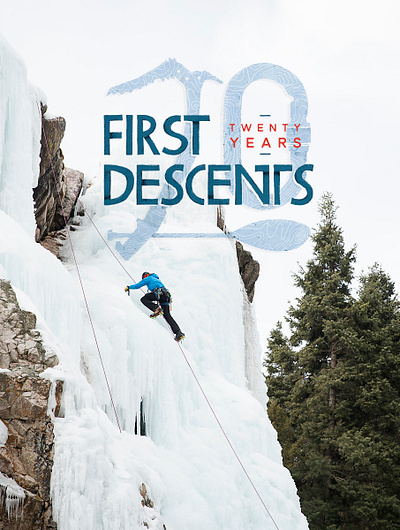 First Descents 20 years Logo colorado ice climbing illustration typography