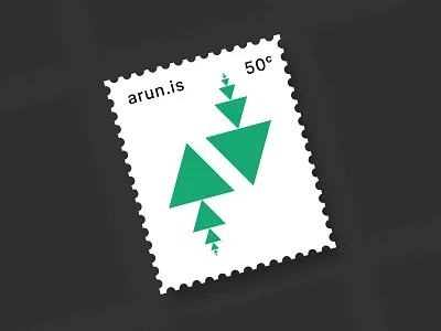 020 arun.is gray green newsletter stamp triangles white