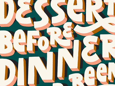 Dessert Lettering Play flat hand lettering handlettering lettered lettering texture type typography vector