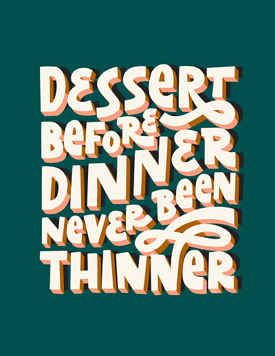 Dessert Lettering Play flat hand lettering handlettering lettered lettering texture type typography vector
