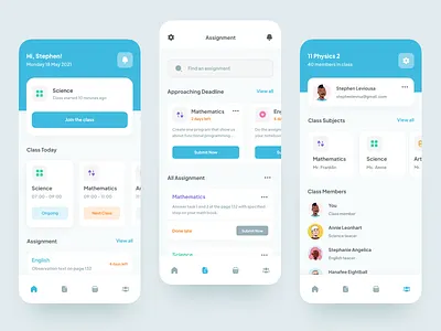 Online Class App app clean clean design desain design mobile mobile app mobile ui online class online course online school typography ui ui design user experience user interface ux