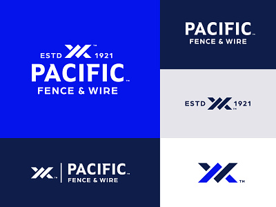 Pacific Fence & Wire - Branding blue branding logo type wire