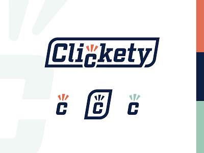 Clickety - Branding branding c click logo logomark rays type