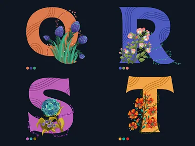 36daysoftypes 36daysoftype colors digitalartist dribbble floral design flowers illustration illustration leaves lettering art lettering artist lettering challenge typographic typography vector