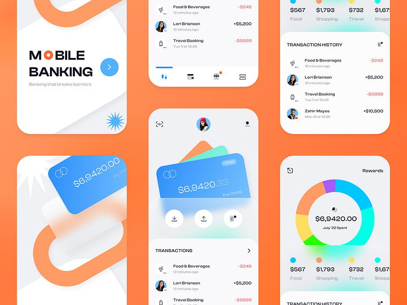 FinTech App - Mobile Banking app app design cool credit card finance finance app financial financial app fintech fintech app home page investments mobile app mobile banking mobile ui neobank online banking product design savings ui