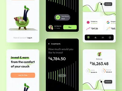 Mint Banking - FinTech App app design banking data visualization finance app financial app fintech fintech app home home page investment app investments login mobile app mobile design neobank online bank savings statistics ui welcome screen