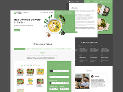 Healthy food delivery service delivery service food app food delivery food logo green green meat healthy food healthyfood ration tallinn userinterface ux ui vegan vegan food vegetarian web design website