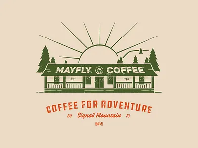 Mayfly Coffee Tee Design branding chattanooga coffee logo shirt t shirt tennessee texture